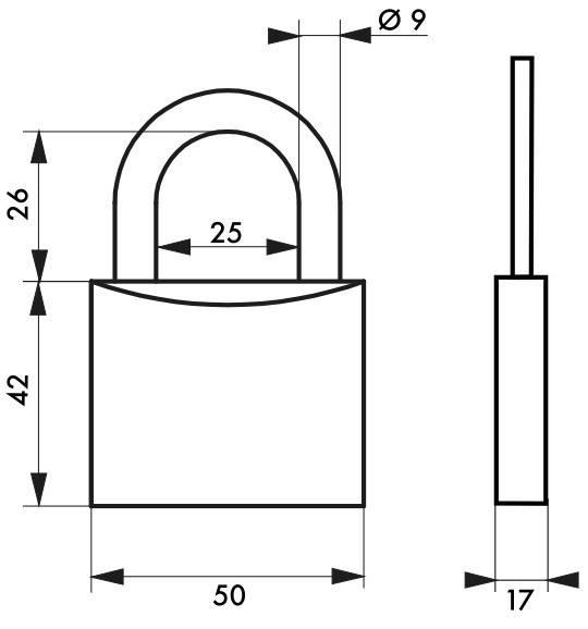 Cadenas à clé Type 1 - 50 mm - Corps laiton monobloc - Marque Thirard - Garantie 10 ans_1