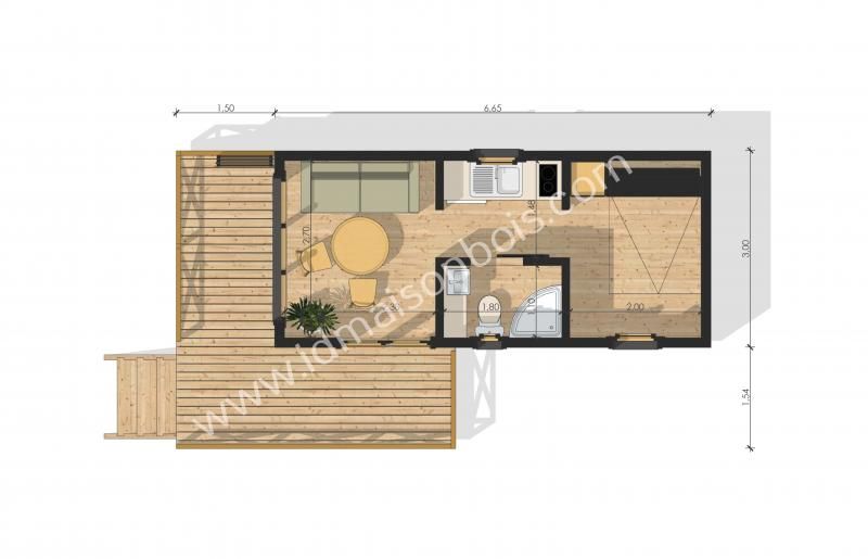 Paris - studio de jardin - ID Maison Bois - toit plat 20m² clé en main_1