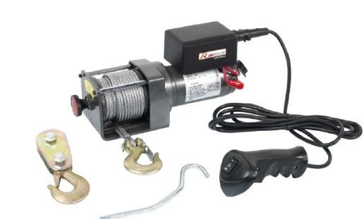 Treuil électrique PE12V/9000 Ribitech - Ribimex - Traction 4000 kg - 12V avec câble acier 29m et accessoires inclus_1