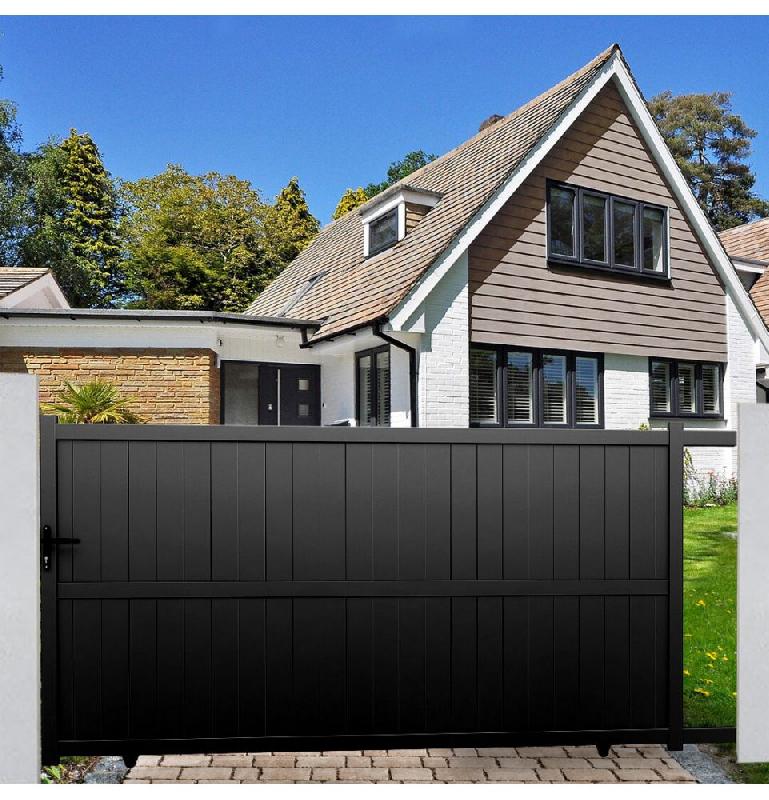 Portail coulissant aluminium NICE - gris anthracite - portnicecoul350170g_1