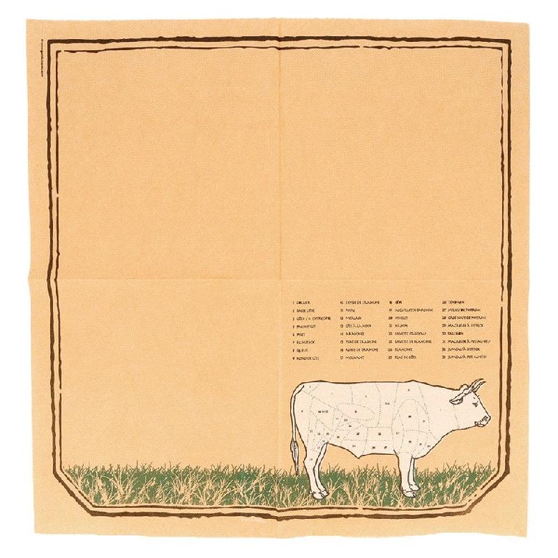 Serviette papier gaufré 2 plis beige motif Chicago 40x40cm - par 1200_1