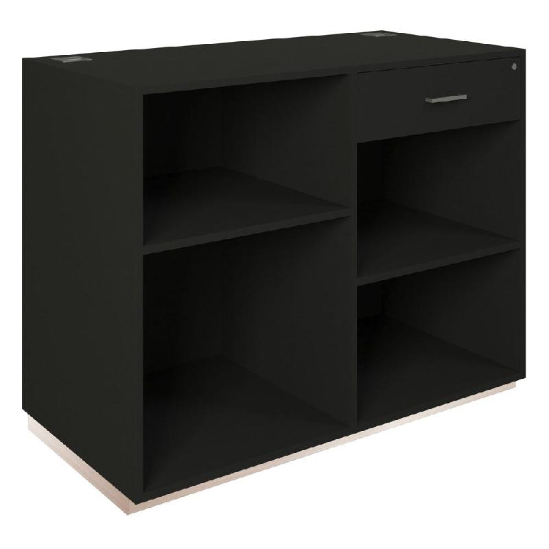 Comptoir Vertigo T03 MDF naturel et noir avec tiroir 120x60x93cm_1