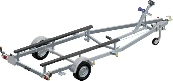 Porte bateau immergeable Sun Way - D2411 - PTAC : 1000 Kg - Kit multi rouleaux - 1 essieu freiné - Référence GD13V/G1942V_1