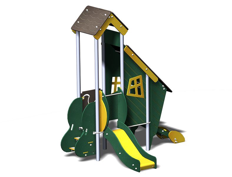 Structure de jeux inox - 1 tour gamme Terra TE06 - pour enfants de 1 à 6 ans_1