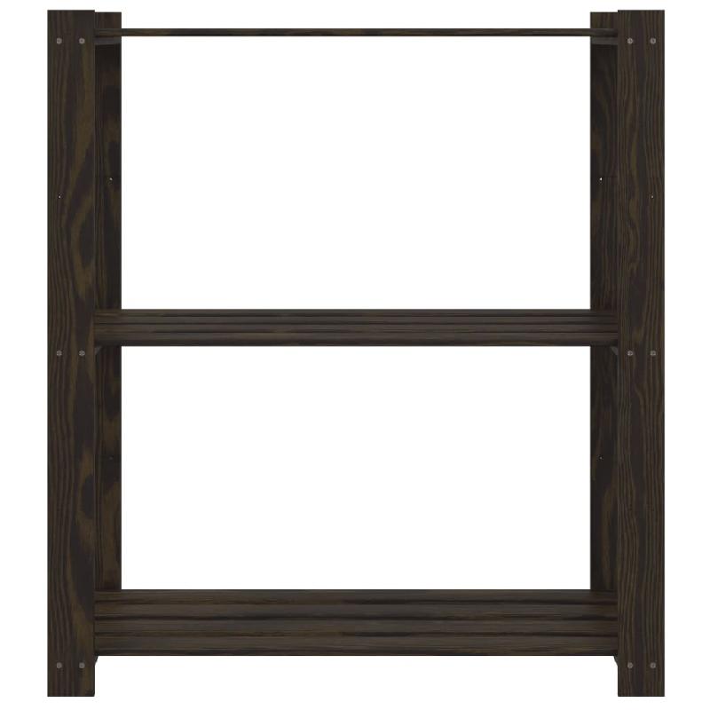 Vidaxl support de rangement à 3 niveaux noir 80x38x90 cm bois pin 373408_1
