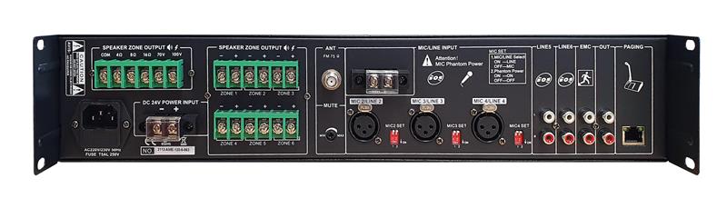 Amplificateur Préampli Tuner Bluetooth SD USB AME-120-6 Rondson - 6 zones 120 Watts avec égaliseur graphique et module multimédia_1