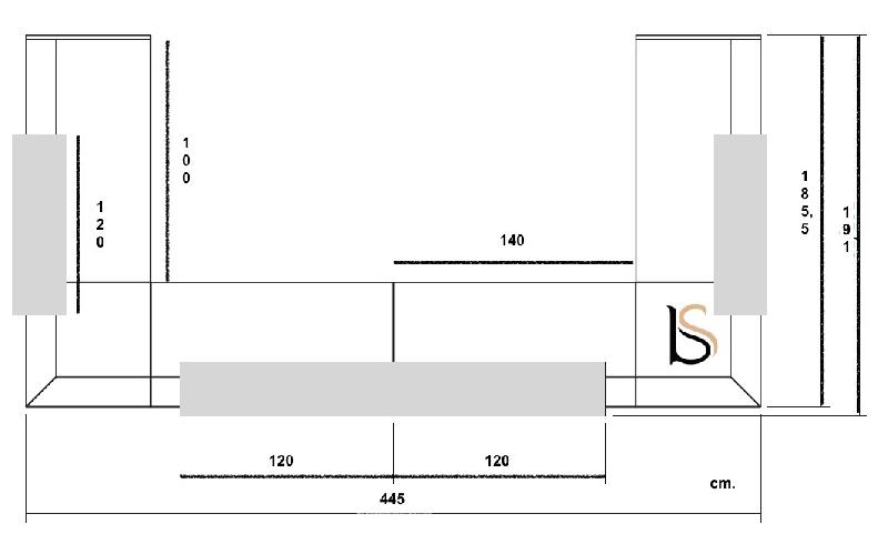 Banque d'accueil en U modèle Z2, différents coloris - Officity. - Blanc, Gris ombre, 445_1