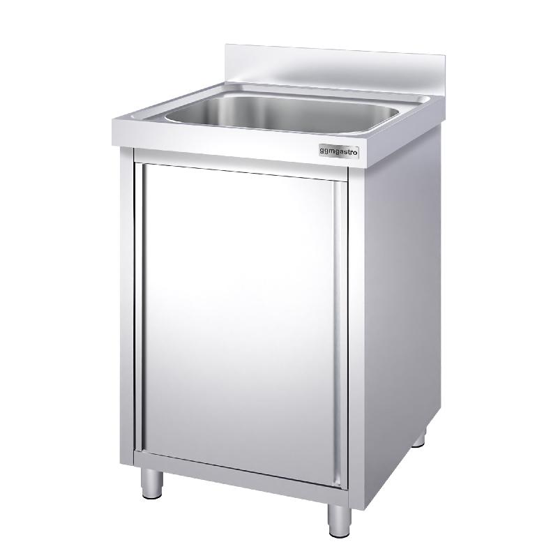 Plonge inox1 bac sur placard - P 700 mm - 600_1