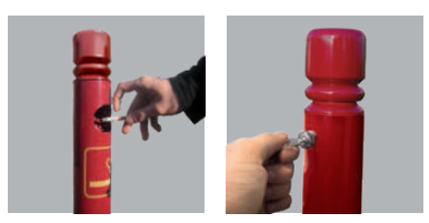 Potelet - Cendrier peint sur zinc, contenance 1500 mégots - 4 pommeaux au choix - Hauteur 1200 mm_2