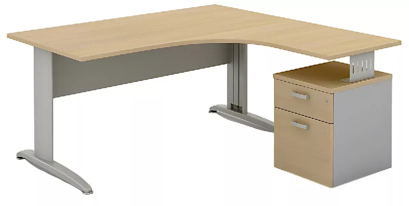 Bureau d'angle compact piètement métal avec caisson porteur So Aitana_1