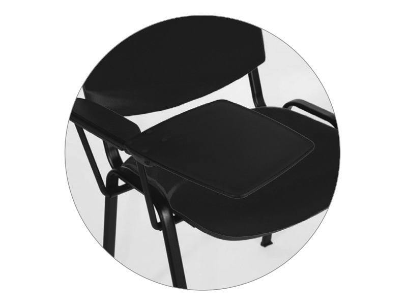 Chaise de collectivité empilable avec tablette écritoire - structure en acier et revêtement tissu acrylique_1