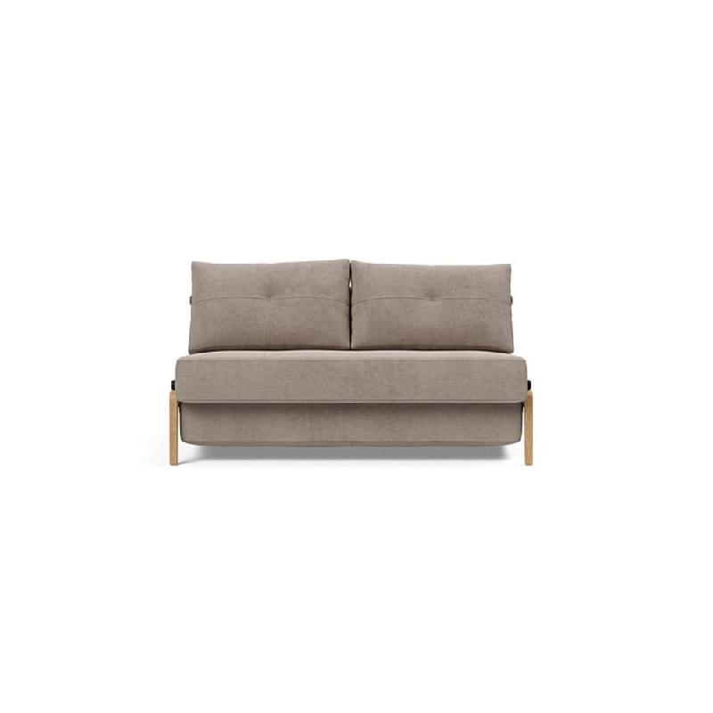 Innovation Living - Canapé design Cubed Wood 02 convertible lit 160x200 cm - Tissu Cordufine Beige_1