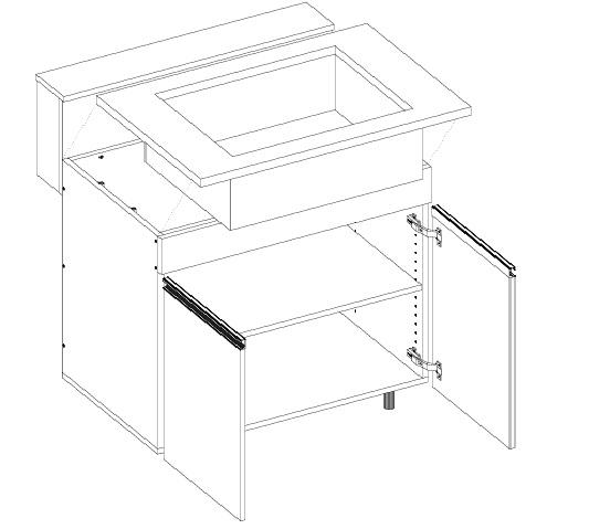 Paillasse de laboratoire en grés avec évier 750 x 900mm + dosseret de 150mm_1