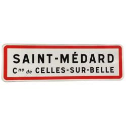 Panneau de localisation d'entrée agglomération EB10 - 1 ligne et 1 mention - signalisation routière_1