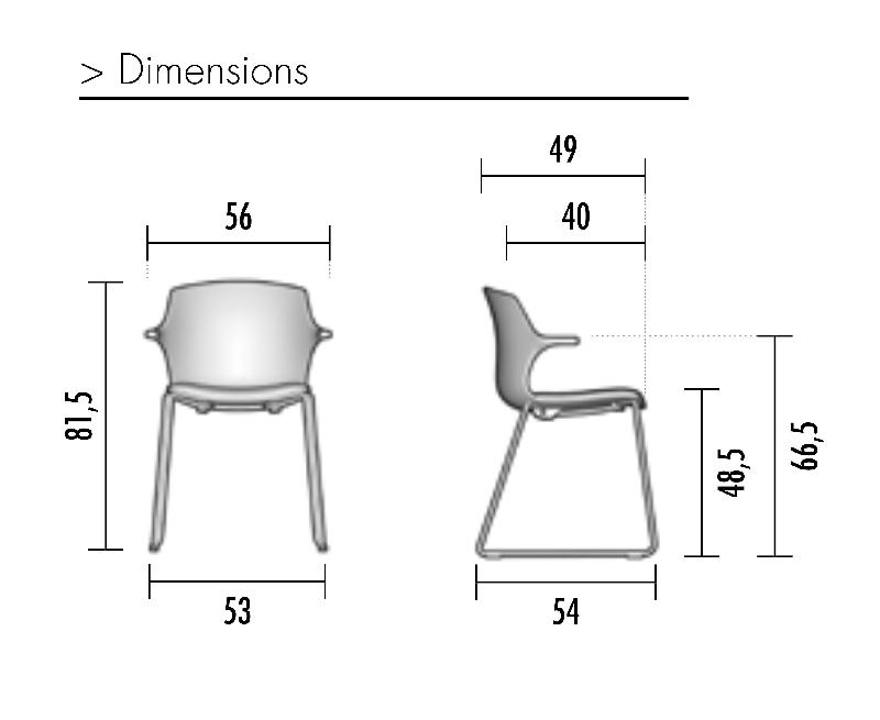 Siège visiteur design No Frill - Mobel Linea - Bleu clair_1