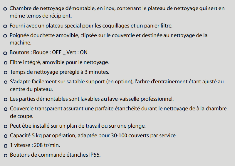 Éplucheuse professionnelle 5 kg - spécial coquillages - chambre amovible - Dito Sama DT5MFB_1