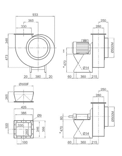 VSM 50 - Ventilateur centrifuge industriel en polypropylène - Plastifer - 85 kg_1