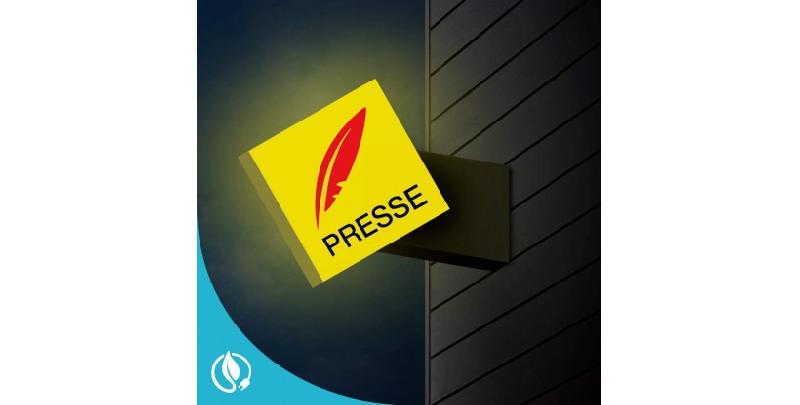 Enseigne drapeau Presse - signalisation lumineuse pour kiosque à journaux_1