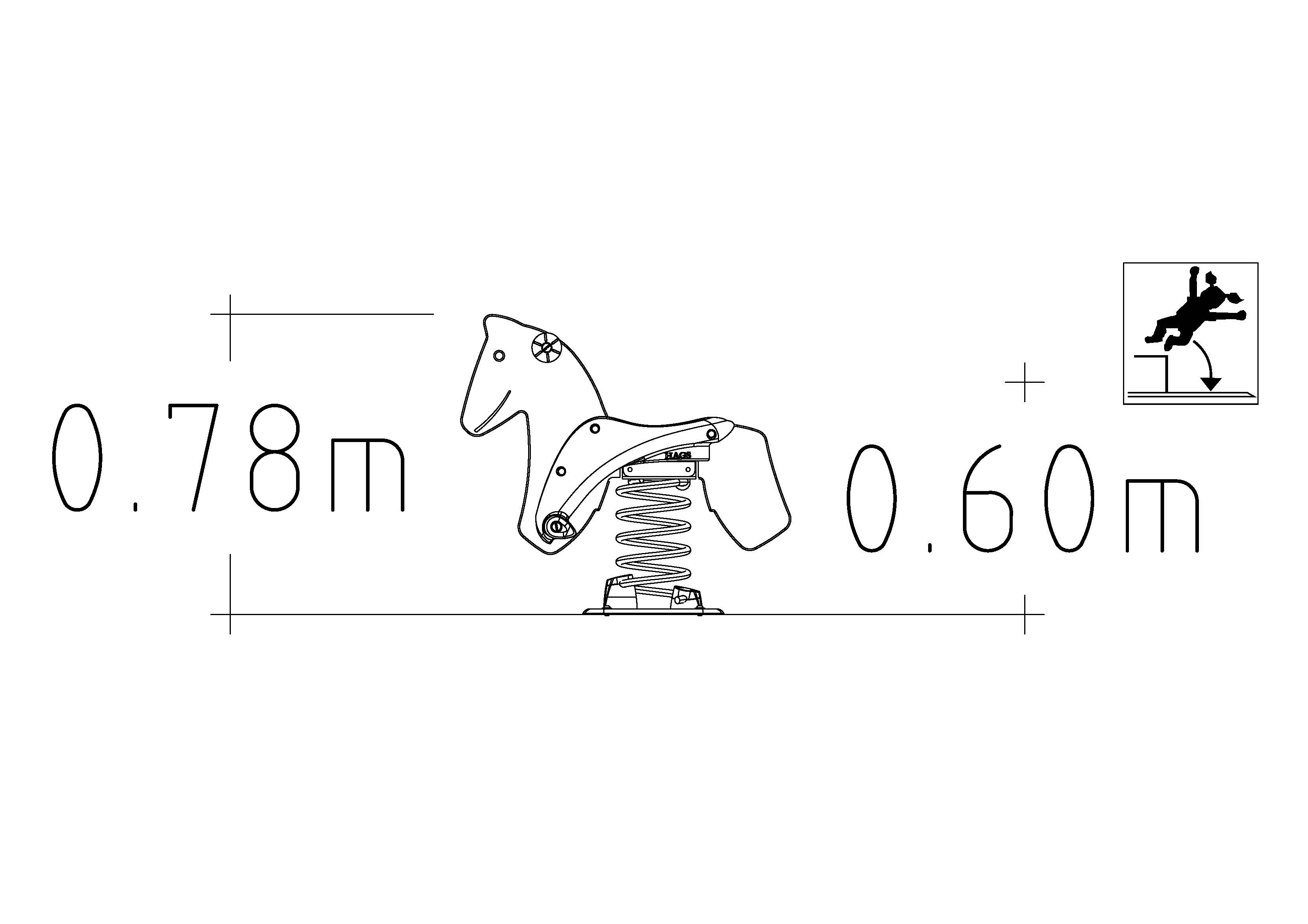 Jeu sur ressort Lucky 1 place - Réf 8046143 - Hags, rouge, fondation à enterrer_1