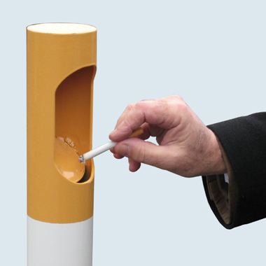 Cendrier sur pied - potelet cigarette - contenance 3000 mégots - tube acier Ø 76 mm_1