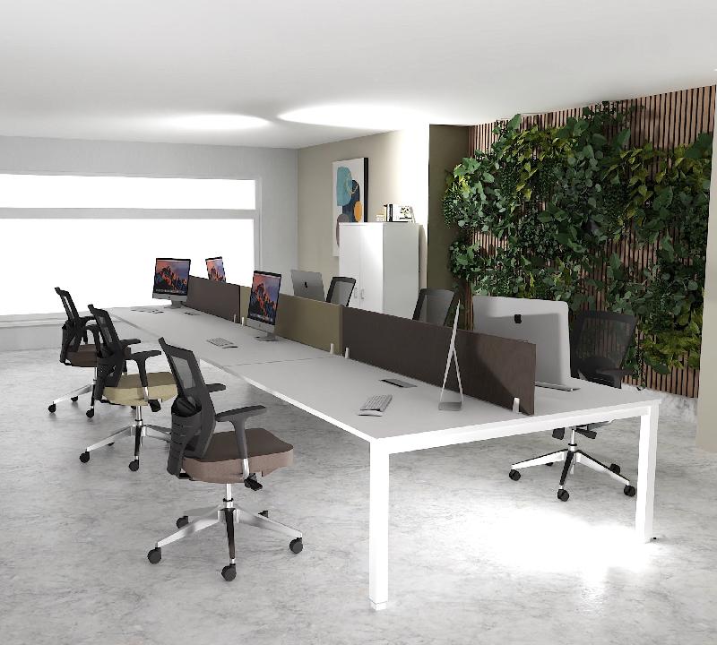Bureau 6 personnes Tempo - Mobel linea - Blanc 9010, Blanc, 420_0