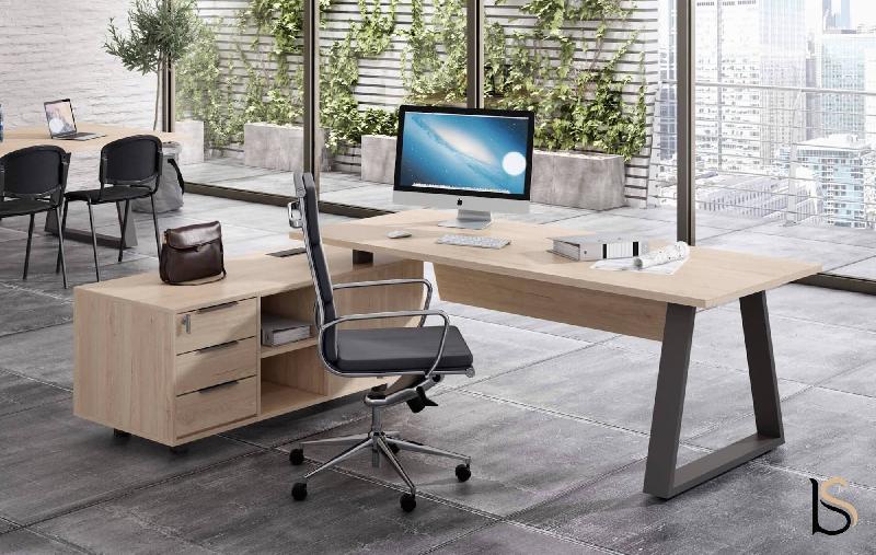 Bureau avec meuble d'angle Pyramid - 230, Blanc, Gauche_0