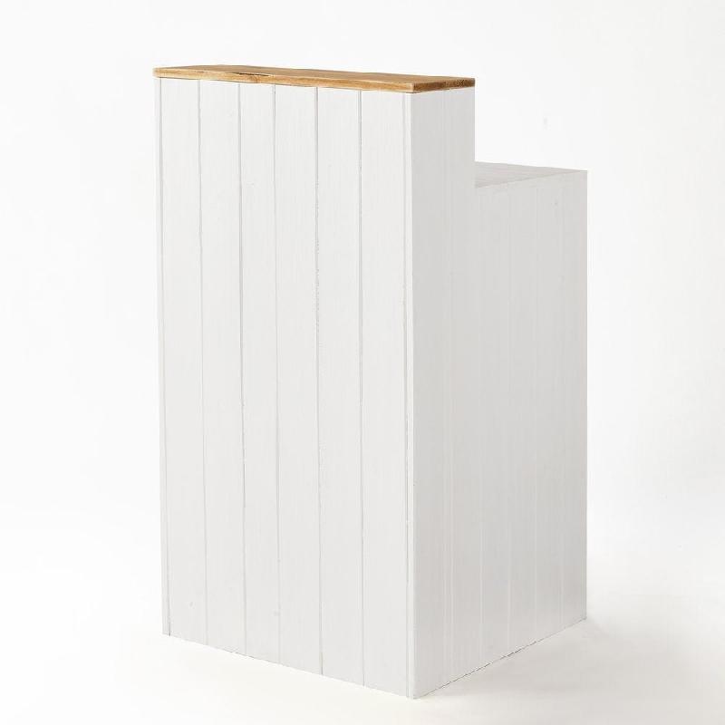Comptoir bois blanc tablette nature L60xP60xH110cm_1