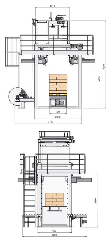 Housseuse de haute cadence étirable - METRAL - protection et fixation des charges sur palettes_1