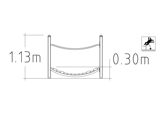 Passerelle pour parcours d'aventure UniMini - 8055426 - Hags - structure acier gris pour enfants 3-12 ans_1
