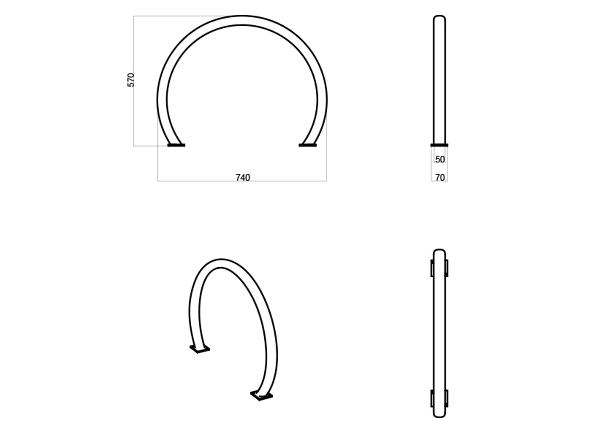Range vélos RING - The Italian Lab - tube acier galvanisé Ø50 mm - dimensions L 740 x H 570 mm_1