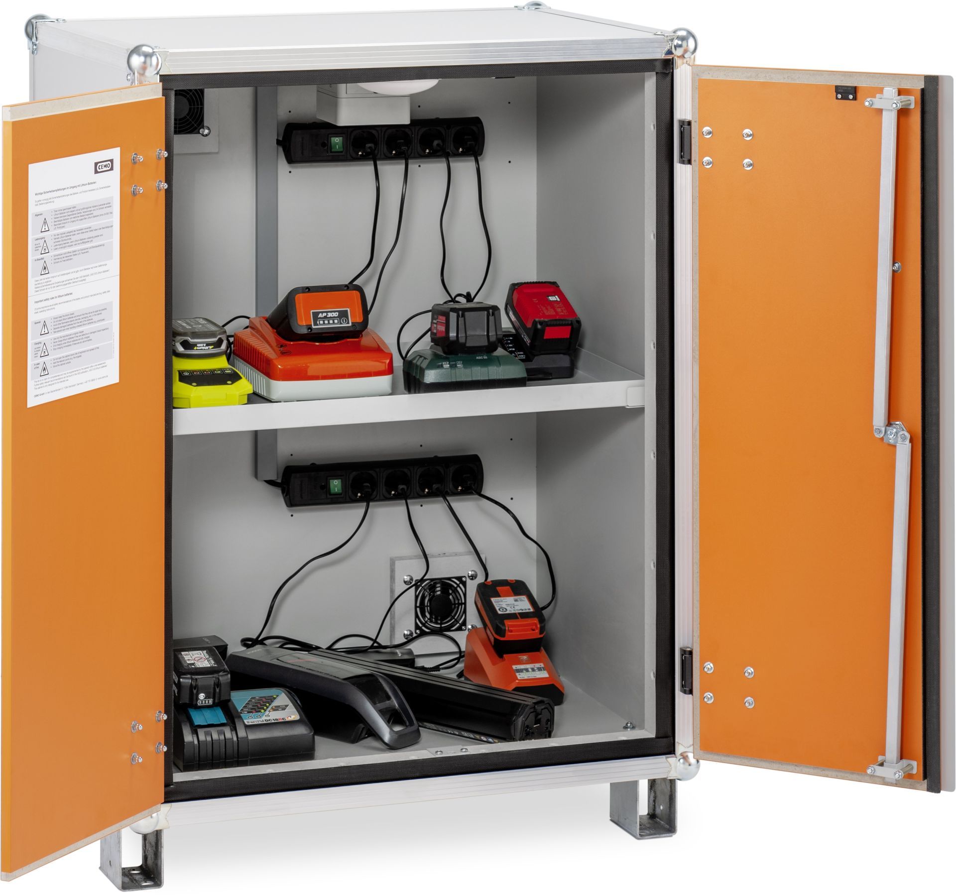 Armoire anti-feu CEMO 8/10 standard lockEX® 230 V avec pieds - Réf 11899 - Sécurisée pour batteries lithium_1