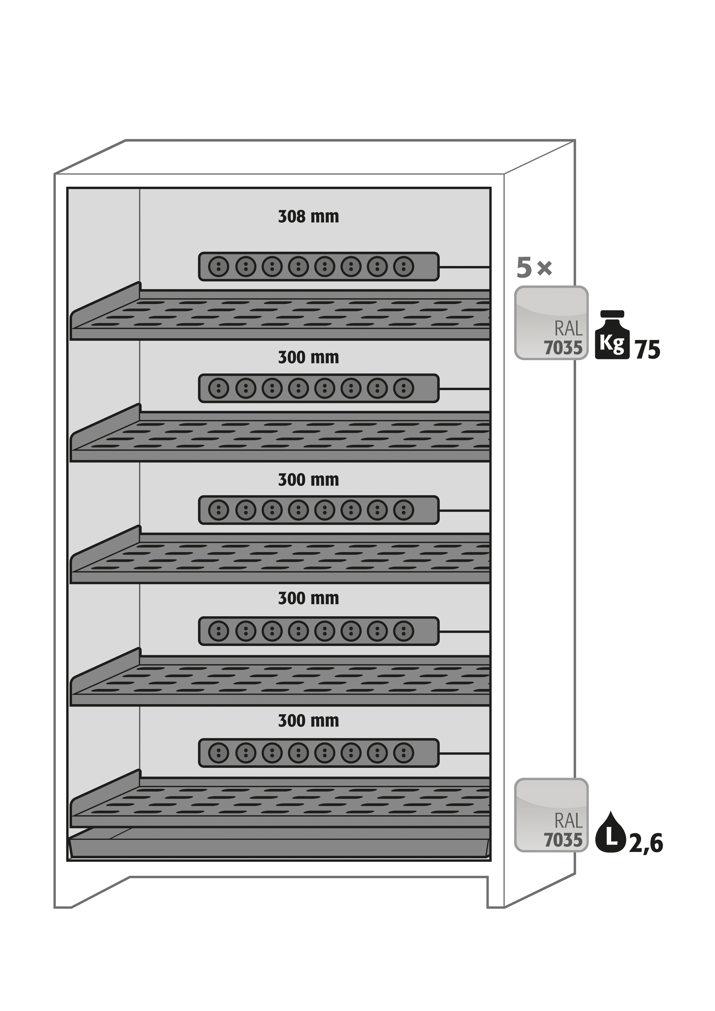Armoire de sécurité pour batteries lithium-ion - ION-PRO-90 modèle IO90.195.120.PC.WDC - Réf 41269-047-41409_1
