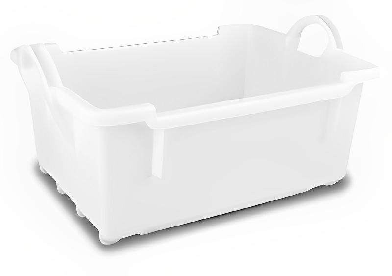 Bac gerbable avec rotation de 90° - Fond et parois pleins - 650mm x 450mm - PEHD - Norme Europe_1