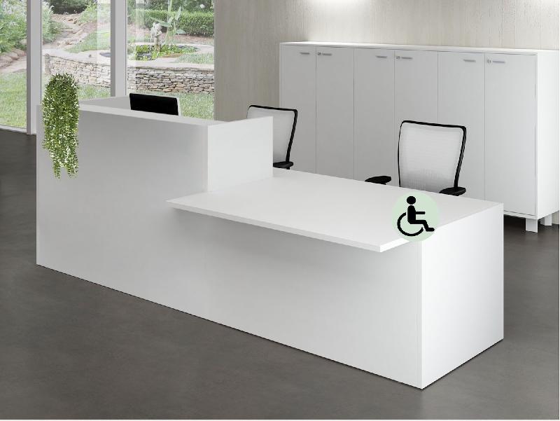 Banque d'accueil design avec accès PMR Z2 - Officity - 246, Droite, Blanc_2