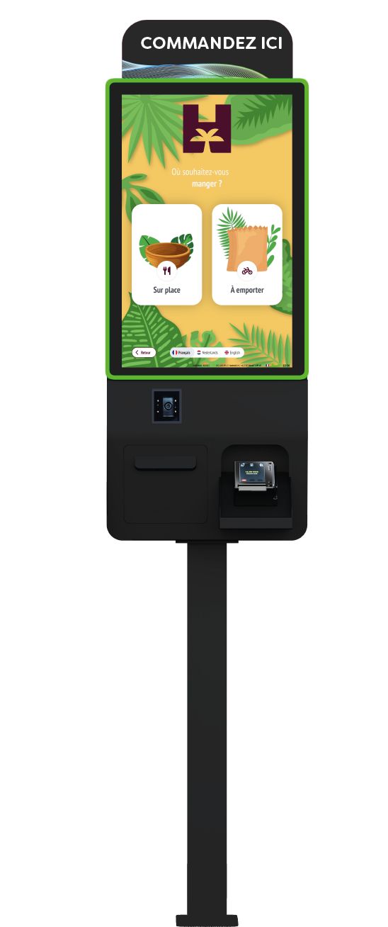 Solution de caisse moderne pour fast food avec écran tactile