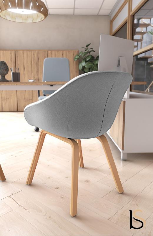 Chaise visiteurs Tilos pieds bois - Mobel linea - Vert_2