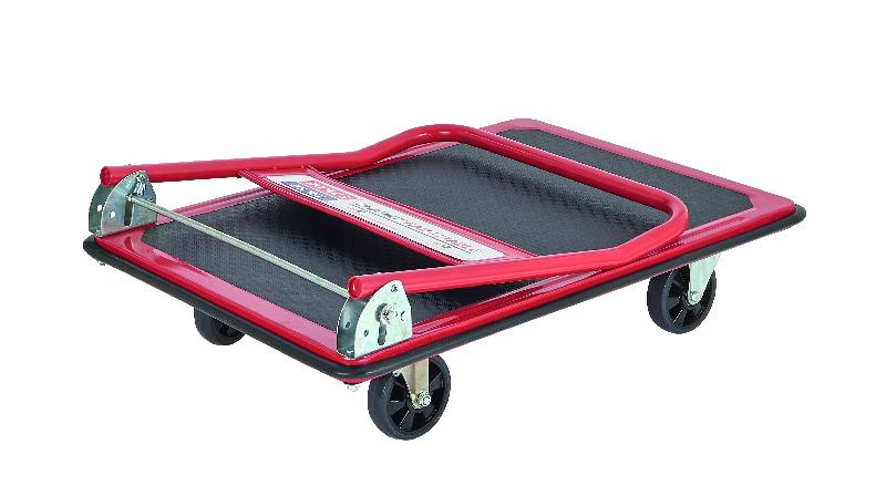 Chariot dossier rabattable 300 kg - acier plein - roues Ø130 mm - plateau 610x900 mm - marque Romus_1