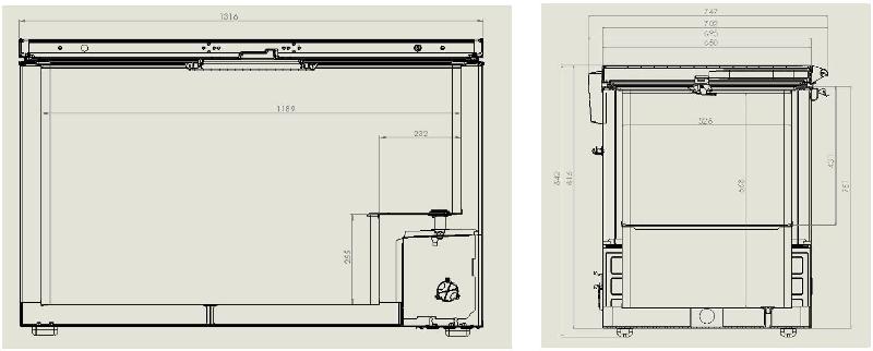 Congélateur bahut couvercle en inox 407 l l1316mm 7151.1110 COMBISTEEL_1