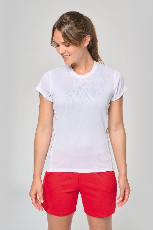 T-shirt de sport bi-matière manches courtes femme - PROACT - Réf: PA466 - Tissu respirant et design réfléchissant_1