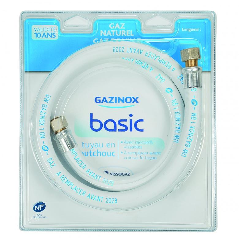 Tuyau caoutchouc à visser pour gaz naturel - Garantie 10 ans - Longueur 100 cm - GAZINOX_1