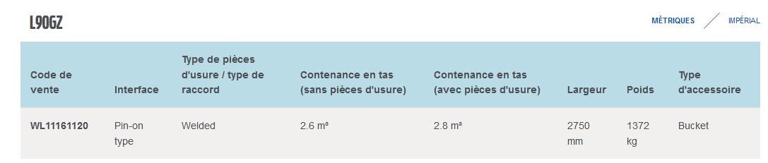 L90GZ GODET D'EXCAVATION À ROCHES - VOLVO - PROFIL TRAPÉZOÏDAL - POIDS 1372 KG_1
