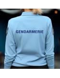 Polo bleu femme gendarmerie manches longues cooldry maille piquee - Militaires, Gendarmerie, Police et Sécurité_1