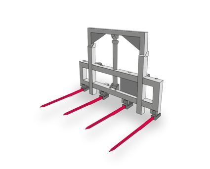 A234 fourche à 4 dents pliable avec protection hydraulique pique-bottes - merlo - 1500 kg_1
