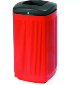 Corbeille publique Toscana - Polyéthylène haute densité - 60 litres - Anti-UV et anti-graffitis_1