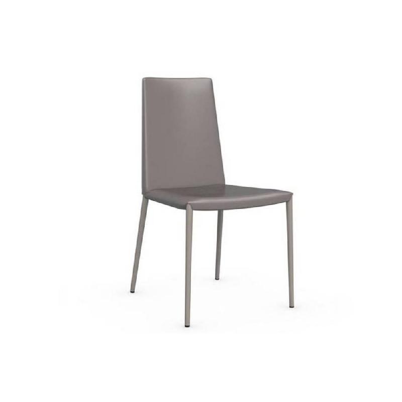 Lot de 2 chaises italiennes Bohème - structure en acier, coloris grège, coutures élégantes_1