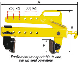 Pince à bordure TSA - Référence TSA500 - Pour levage de blocs pierre/béton avec revêtement polyuréthane_1