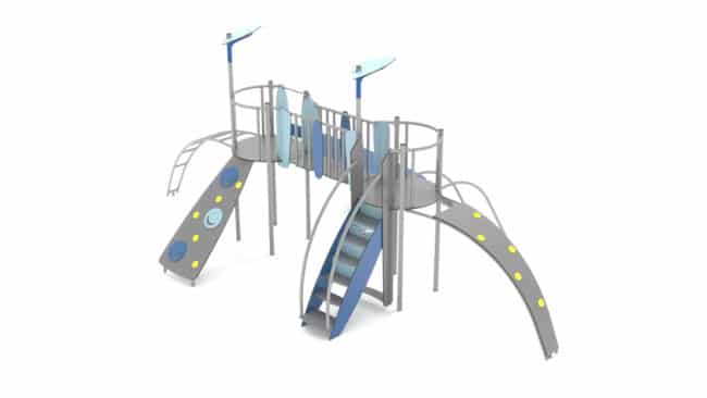 Structure multi-activités métallique Stellar Melilla - LD1EK0151 - Ludoparc - 2 tours en inox pour 25 enfants_1