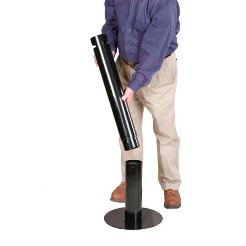 Cendrier poubelle Smoker's Pole - Rubbermaid - résistant aux intempéries - aluminium noir ou gris - compact et facile à vider_1