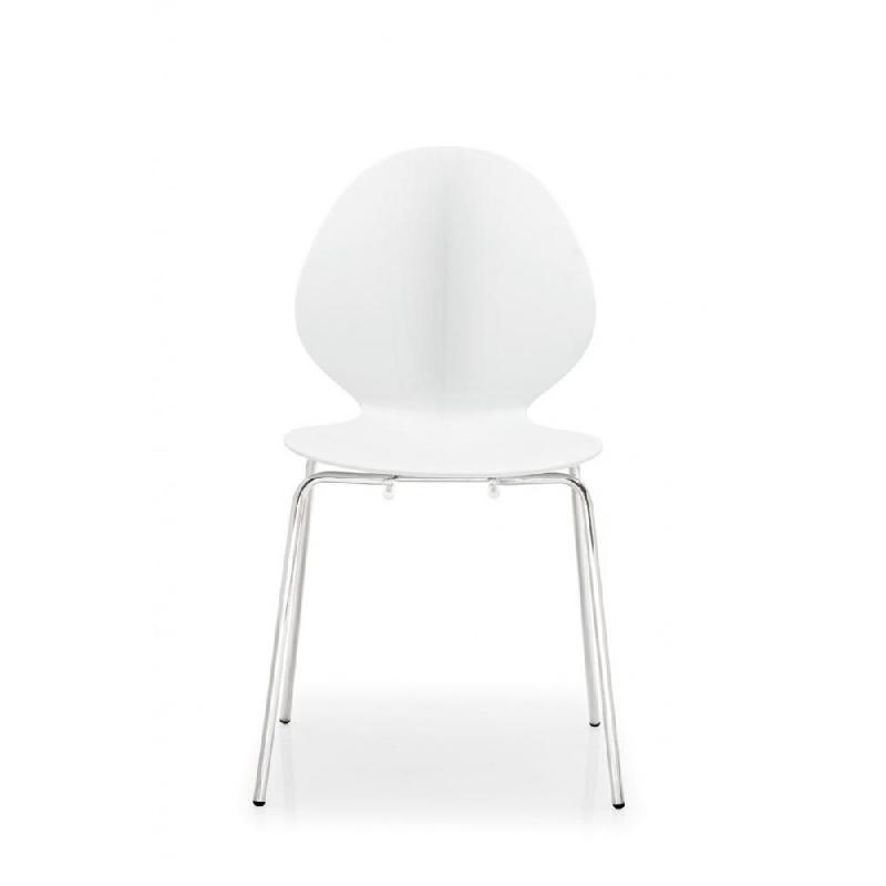 CHAISE DESIGN CALLIGARIS BASIL AU PIÉTEMENT MÉTAL CHROMÉ_1