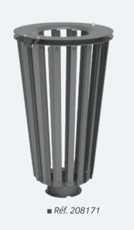 Corbeille élégante LOFOTEN 80 litres - design rare en tôle d'acier ou bois exotique, serrure et options personnalisables_1